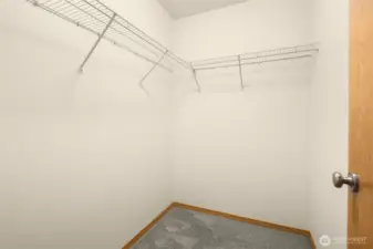 Walk in primary closet