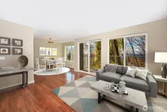 Enjoy a bright and open floor plan with operable doors and windows. (virtually staged)