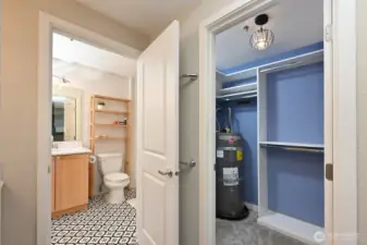 The primary bedroom also enjoys a walk-in closet.