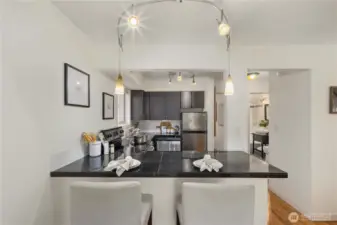 Convenient breakfast bar