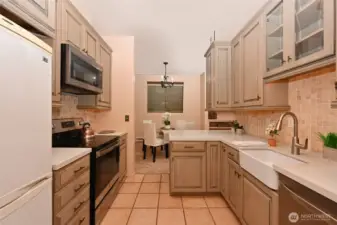 There is undercabinet lighting in the kitchen.