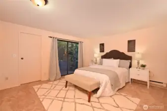 The large master bedroom suite opens onto a private patio.