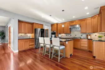 Generously sized kitchen with pantry.