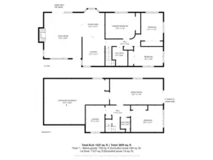 Main and basement floors - approx SF