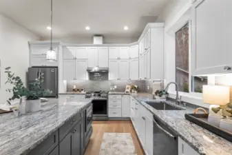 Quality cabinets, counters and appliances work together to make the kitchen amazing !