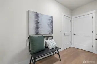 Mud room off kitchen leading to garage