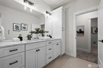 large Guest vanity with 2 sinks
