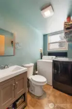 Lower level half bath and laundry