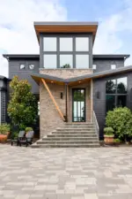 Spectacular architectural entry w/Bluestone stairs