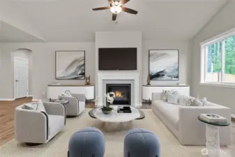 Virtually staged living room