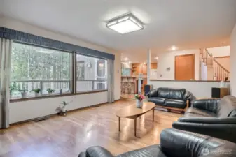 Family room look out to backyard and greenbelt view