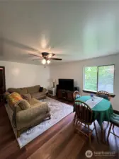 Open concept living room & dining area