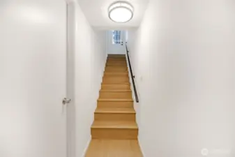 Stairwell off the kitchen/dining room down to the basement.
