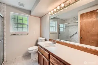 Spacious primary bathroom off the primary bedroom.