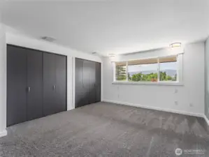 Plenty of closet space in primary bedroom.