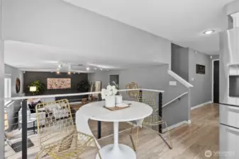Cook while keeping an eye on Family Room activities!