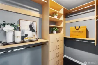 Spacious Primary closet with room for all your designer purchases!!