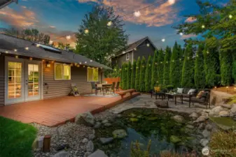Twinkly lights make the backyard sparkle!