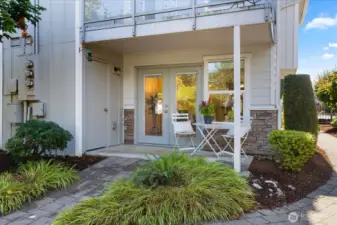 Patio with storage closet