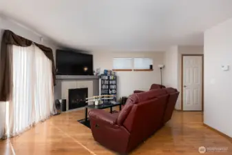 Closet underneath stairs provides extra storage