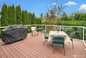 Entertain or relax on the 12x15 Trex deck off the family room & kitchen