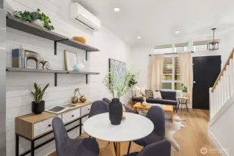 Energy efficient mini-split heating and cooling offer year-round comfort.