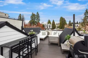 Rooftop deck upgraded with professionally installed $7K decking offering true indoor/outdoor living.