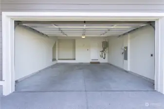 2-car garage w/electric car charging outlet