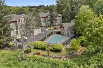 Pool with privacy from outside community neighbors.