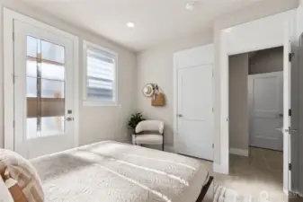 Lower level bedroom / office showing one of the two closets!