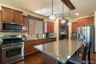 Cabinets with slide outs make organizing simple