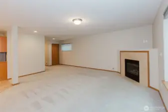 Alternate angle of the living room showcasing versatile layout.