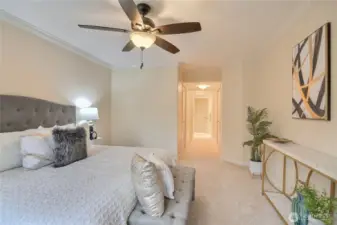 Primary ensuite with multiple closets and a great layout.