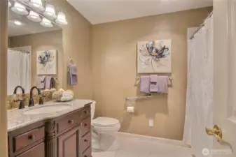 Hall refreshed bathroom.