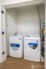 Full sized washer and dryer included.