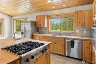 Nice kitchen with big window over the sink