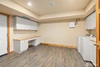 Lower bonus utility room with work station