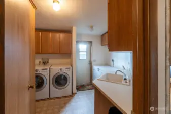 Huge Laundry with chest freezer that stays