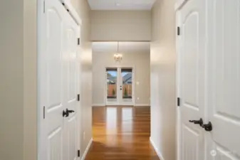 Entry into Primary bedroom past two walk in closets.