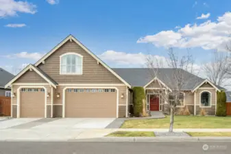 Massive three car garage with lofted bonus room