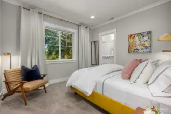 Bedroom 3 with walk in closet and shared on suit bathroom with bedroom 2.