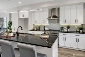 Beautiful shaker cabinets with under lighting