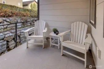 Calm deck on second floor (photos from model home)