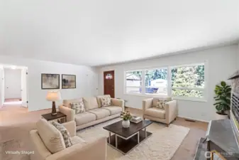 Bright and Airy Living Room Virtually Staged