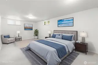 Lower Level Bedroom w/Walk-in Closet Virtually Staged