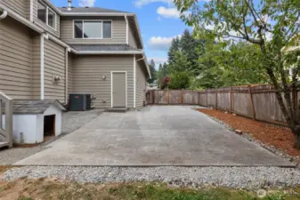 Large poured concrete - great for RV parking or storage of large toys!