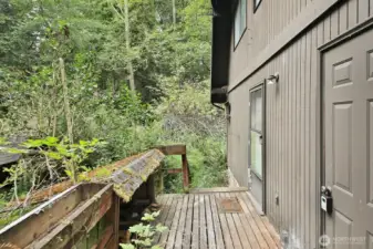 back deck use caution on deck some rotten boards
