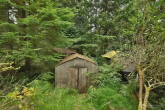 2 sheds in backyard