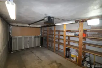 One car garage with storage.