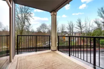 Large deck overlooks the hillside
